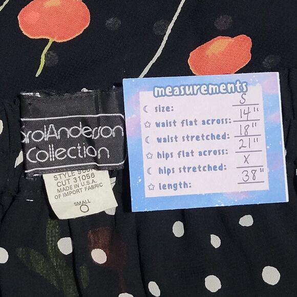 CAROLE ANDERSON Vintage Dark Floral Maxi Wrap Skirt Size S High Slit Mixed Print - Picture 2 of 9